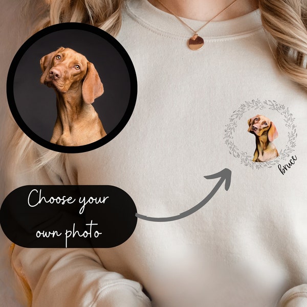 Custom Pocket Pet Portrait Sweater, Custom Personalised Dog Lover Gift, Dog Mom Sweater, Dog Dad Sweater, Gift For Dog Owner, Pet Loss Gift