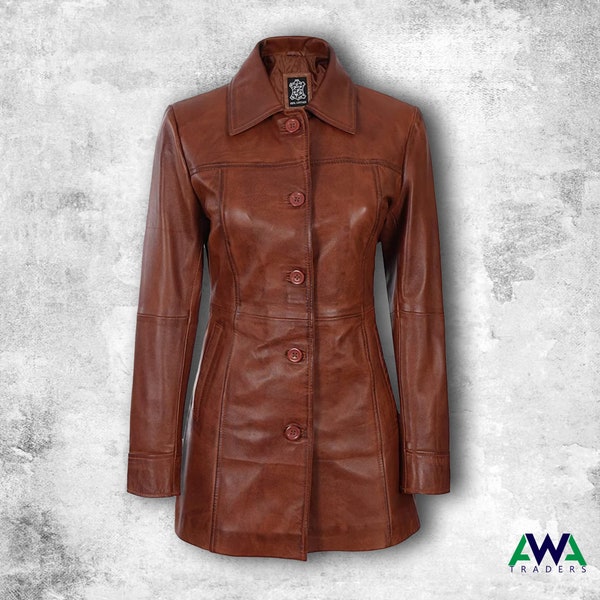 Blazer femme en cuir véritable pour l'hiver, belle veste motard marron pour femme, vestes élégantes en cuir marron pour femme d'automne pour femme