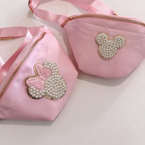 Minnie Fanny Pack Bum Bag | Pearl Travel Waist Bag | Disney Bum Bag | Pearl Minnie Fanny Pack
