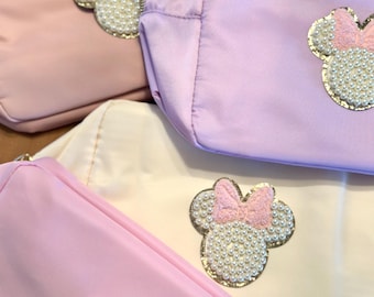 Mouse Pearls Pouch | XL Travel Makeup Bag