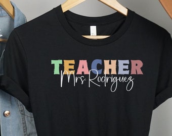 Custom Teacher Shirt, Teacher Team Shirts, Personalized School Tshirt, Teacher Gift, Customized Name Teacher Shirt, Elementary Teacher Shirt