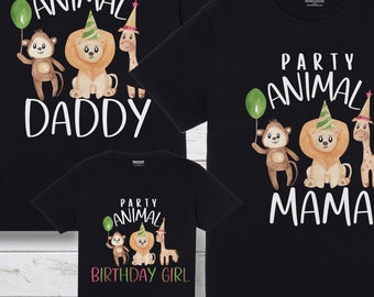 Party Animal Shirt, Family Zoo Birthday Party Shirts, Animal theme party shirts, Safari Animals Birthday Decorations, Party Animals t shirt