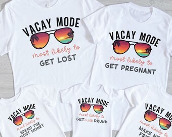 Matching shirts for friends vacation, Vacay Mode Shirts for girl trip Vacation, Summer Vacation T-shirts, Custom funny Travel Matching Shirt
