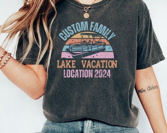Camping lake trip shirt, Custom Family Vacation Comfort Color Shirts, Personalized Family Reunion tShirts, Camping Trip Lake T-shirt
