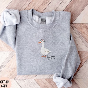 Embroidered Nurse Silly Goose Sweatshirt, Trendy Goose Crewneck, Gift For Her, Silly Goose University, Funny Embroidered Shirt for nurse