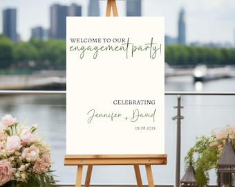 engagement party sign, engagement sign, personalized welcome sign for engagement party, engagement entrance sign for newlyweds engagement