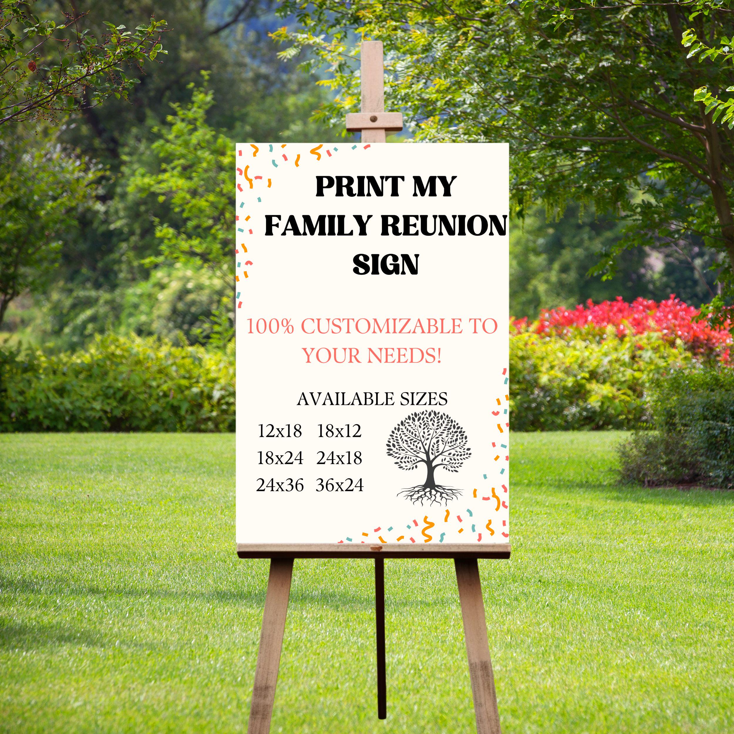 Custom Family Reunion Welcome Sign Board Printing Service, Print Your ...