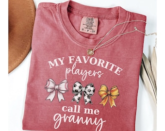 Coquette Sports Season Bow Shirt for Grandma, Grandkids Soccer Softball Comfort Colors Shirt for Baseball Grammy of both, Game Day Tee
