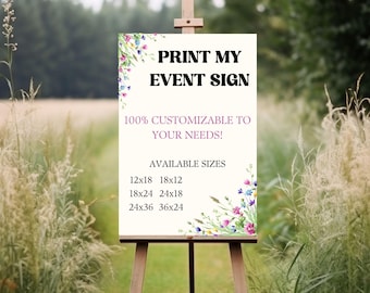 Custom Event Welcome Sign Board Printing Service, Print Your Design Sign Decorations, Welcome Sign Personalized Decor Printed, Any Event