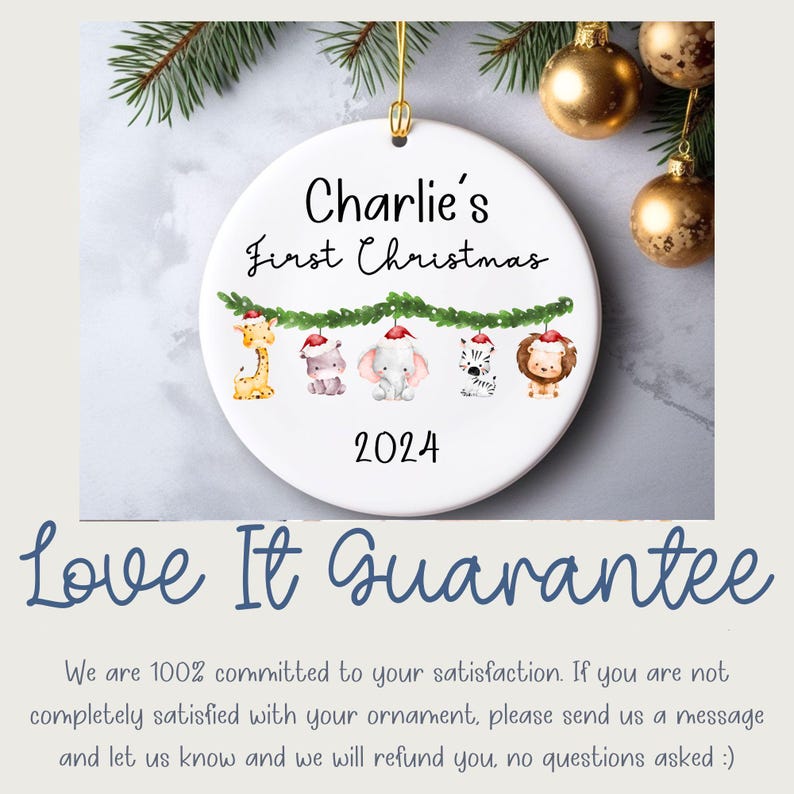 Babys First Christmas Ornament, Baby 1st Christmas Ornament, Custom