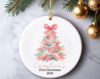 Personalized Baby's First Christmas Ornament, Baby Name Ornament, New Baby Girl Gift, Baby Keepsake, Custom Baby Ornament for newborn gift