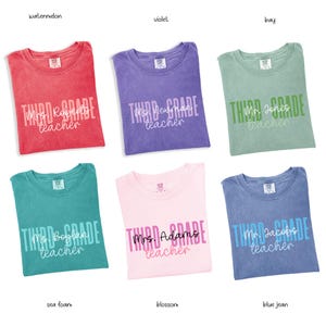 Third Grade Custom Teacher Shirt Comfort Colors Teacher Shirt First Day of School Teacher Tee Teacher Gift 3rd Grade Back to school Name Tee
