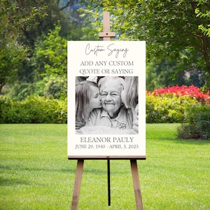 Funeral Welcome Sign, Celebration of Life Decoration, Custom Photo Large Funeral Poster, Memorial sign, Funeral Decor,  Custom Funeral Sign