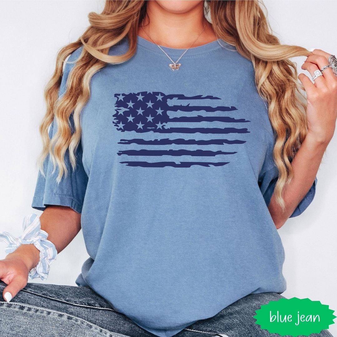 Distressed American Flag Comfort Colors USA Graphic Shirt, Comfort ...