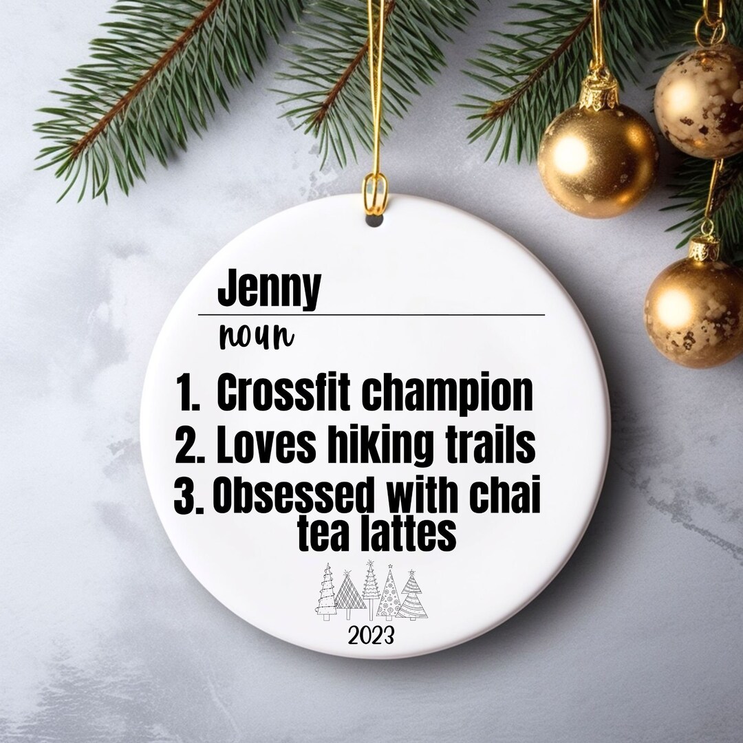 Personalized Name Definition Ornament, Personalize Name Ornament With