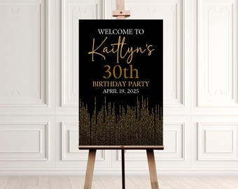 Birthday Party Sign, Party Welcome Poster, Party Entrance Decor, Custom Party Posters, Personalized Birthday Welcome Signage Birthday Dinner