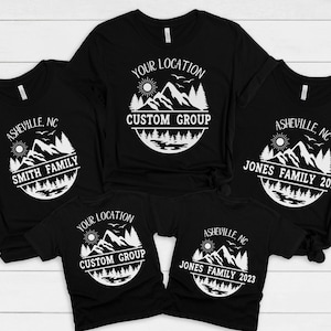family mountain trip shirt, custom family camping shirts, mountain trip group shirts, matching family vacation shirt, family reunion t shirt