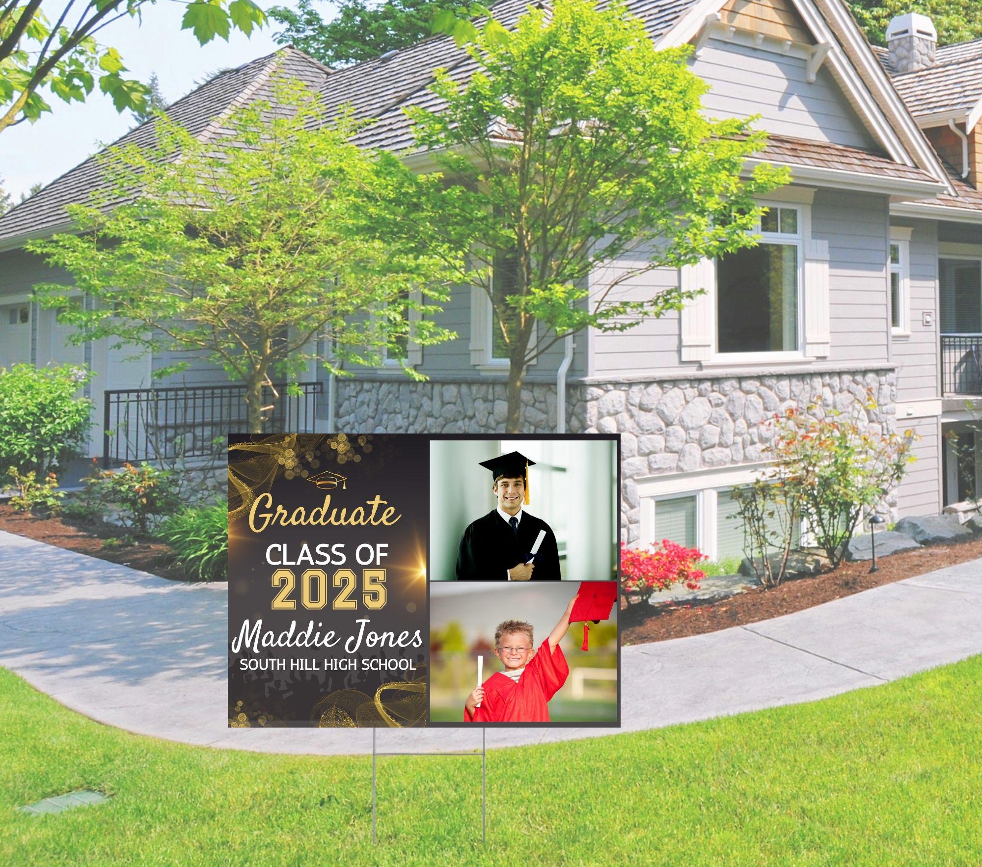 Custom Graduation Yard Sign, Photo Graduate Yard Sign, College Grad ...