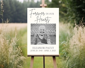 Funeral Welcome Sign, Celebration of Life Decoration, Custom Photo Large Funeral Poster, Memorial sign, Funeral Decor,  Photo Funeral Sign