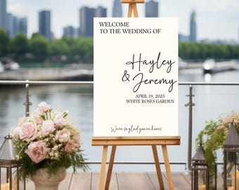 Classic Wedding Sign, Minimalist Wedding Sign, Custom Wedding Print, Welcome Wedding Poster, Wedding Decoration, Personalized Wedding Sign