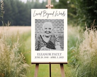 Funeral Welcome Sign, Celebration of Life Decoration, Custom Photo Large Funeral Poster, Memorial sign, Funeral Decor,  Photo Funeral Sign