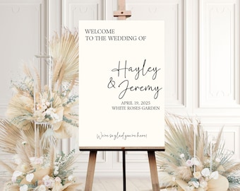 Classic Wedding Sign, Minimalist Wedding Sign, Custom Wedding Print, Welcome Wedding Poster, Wedding Decoration, Personalized Wedding Sign