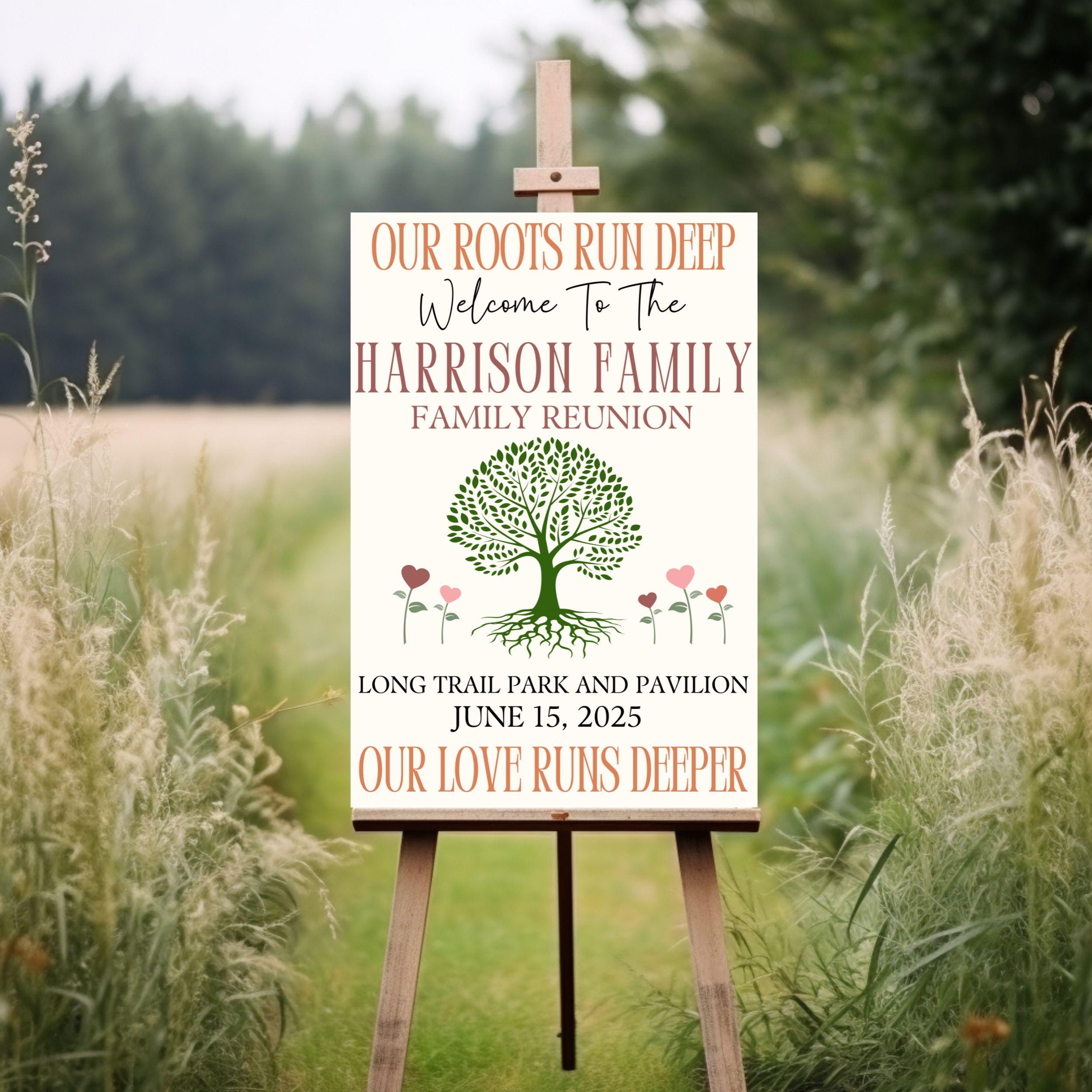 Family Reunion Welcome Sign, Family Tree Sign Family Reunion Decor, Our ...
