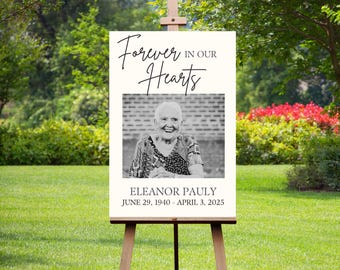 Funeral Welcome Sign, Celebration of Life Decoration, Custom Photo Large Funeral Poster, Memorial sign, Funeral Decor,  Photo Funeral Sign