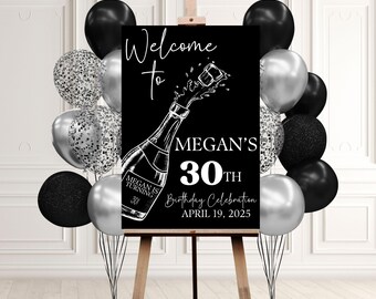 Birthday Party Sign, Party Welcome Poster, Party Entrance Decor, Custom Party Posters, Personalized Birthday Welcome Signage Birthday Dinner
