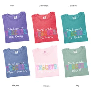 Third Grade Custom Teacher Shirt Comfort Colors Teacher Shirt First Day of School Teacher Tee Teacher Gift 3rd Grade Back to school Name Tee