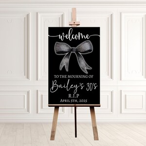 RIP Birthday Party Welcome Sign, RIP Youth, Rip to your 20&#39;s 30&#39;s 40&#39;s, personalized Birthday Sign, RIP Birthday poster, Death to youth sign