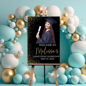 Grad Welcome Sign, Grad Party Decor, Graduation Yard Sign, Graduation Banner, Modern Grad Sign, Grad Party Decorations, Minimal Grad Poster