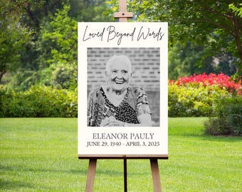 Funeral Welcome Sign, Celebration of Life Decoration, Custom Photo Large Funeral Poster, Memorial sign, Funeral Decor,  Photo Funeral Sign