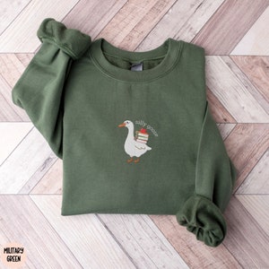 Embroidered Teacher Silly Goose Sweatshirt, Trendy Goose Crewneck, Gift For Her, Silly Goose University, Funny Embroidered Shirt for Teacher