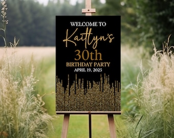 Birthday Party Sign, Party Welcome Poster, Party Entrance Decor, Custom Party Posters, Personalized Birthday Welcome Signage Birthday Dinner