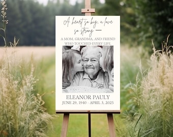Funeral Welcome Sign, Celebration of Life Decoration, Custom Photo Large Funeral Poster, Memorial sign, Funeral Decor,  Custom Funeral Sign