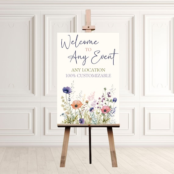 Custom Event Welcome Sign, Canvas Foam Board Birthday Sign, Baby Shower Christening Sign, Any Event Entrance Poster, Engagement Party Decor