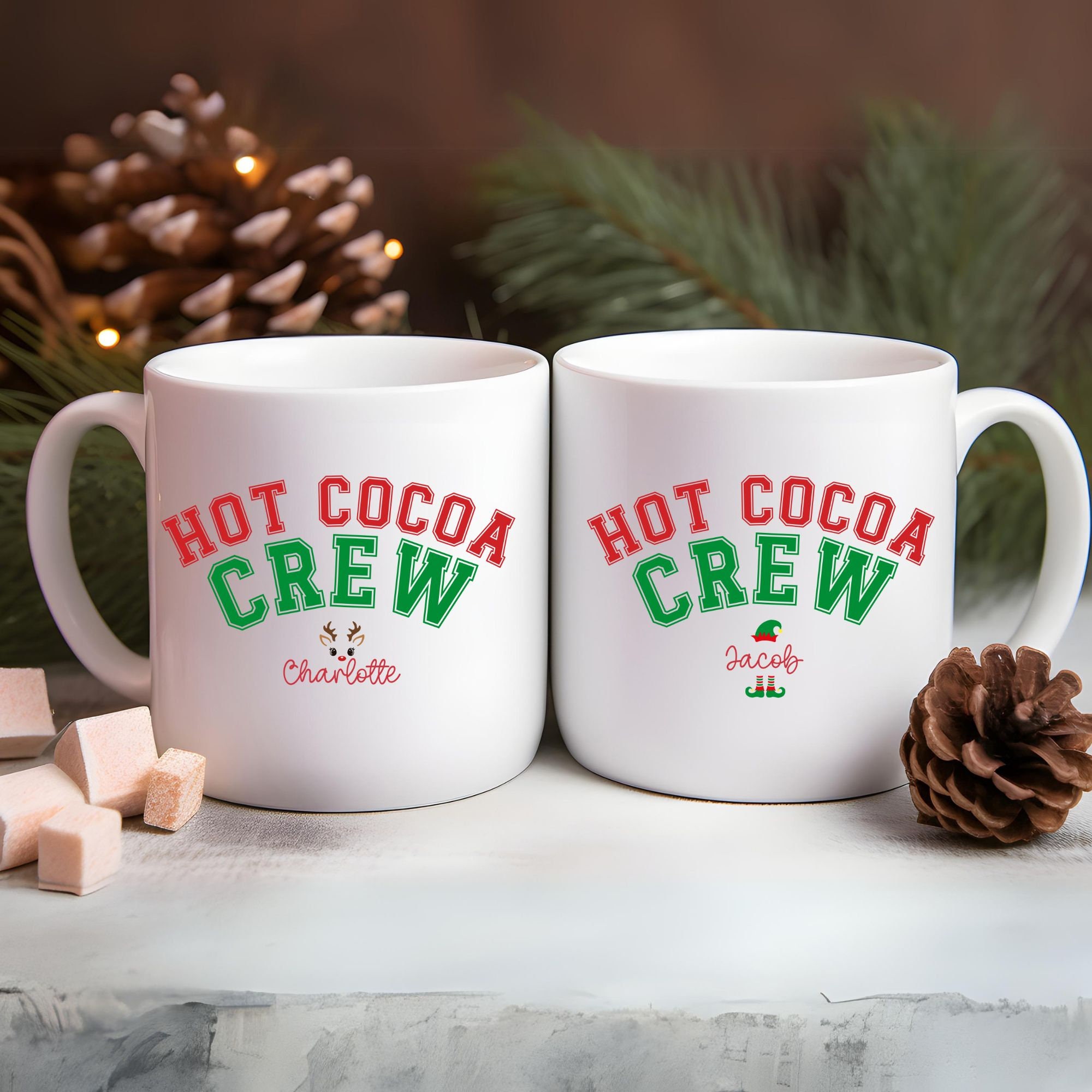 Hot Cocoa Personalized Vintage 16 oz. Bistro Mug - Aqua