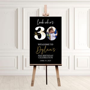 40th Birthday Sign, Custom Photo Welcome Poster Men or Women, Custom Age Printable Welcome Banner, yard Sign, 21st 30th Birthday Party Decor