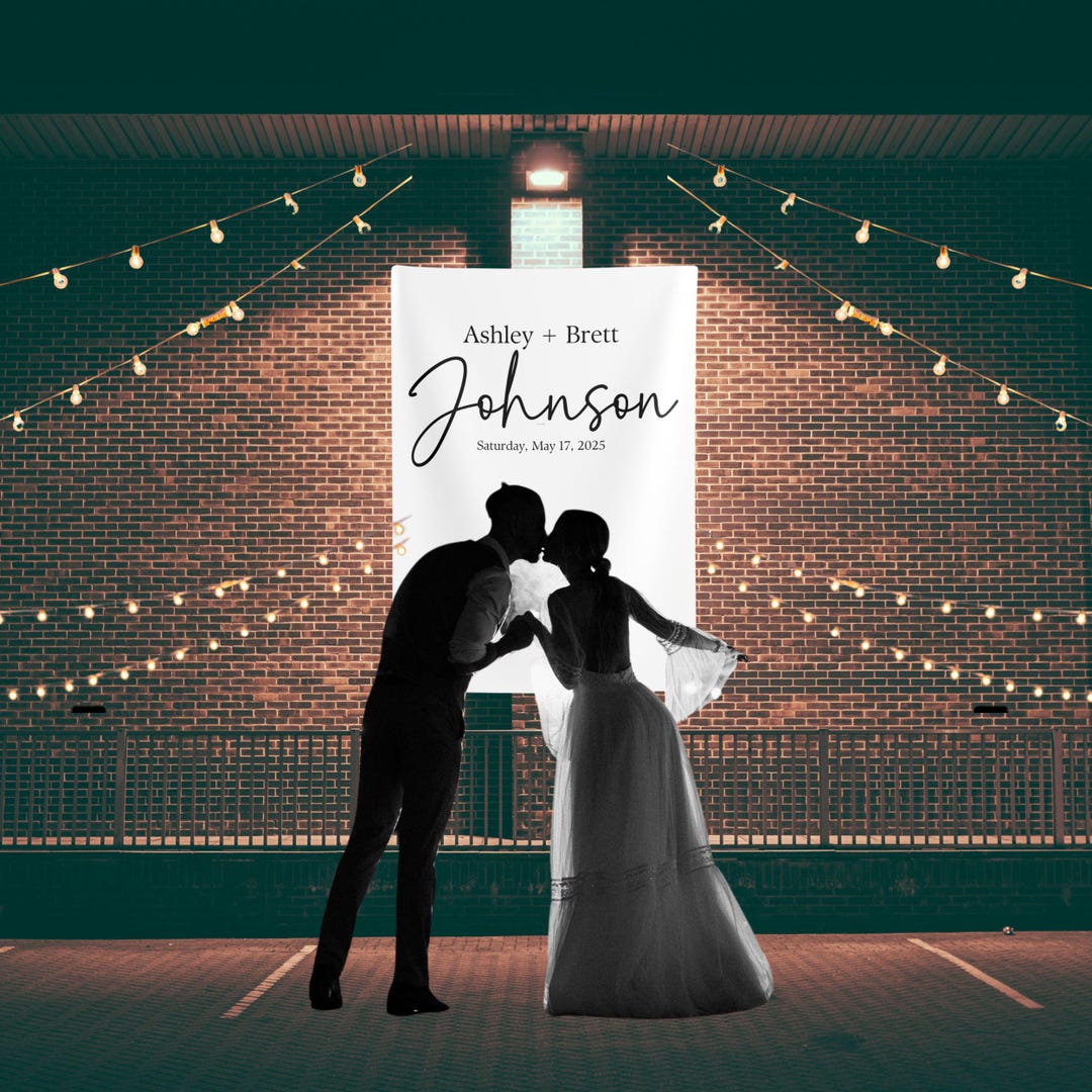 Date Backdrop Custom Wedding Backdrop, Personalized Last Name Date Sign for Ceremony ...