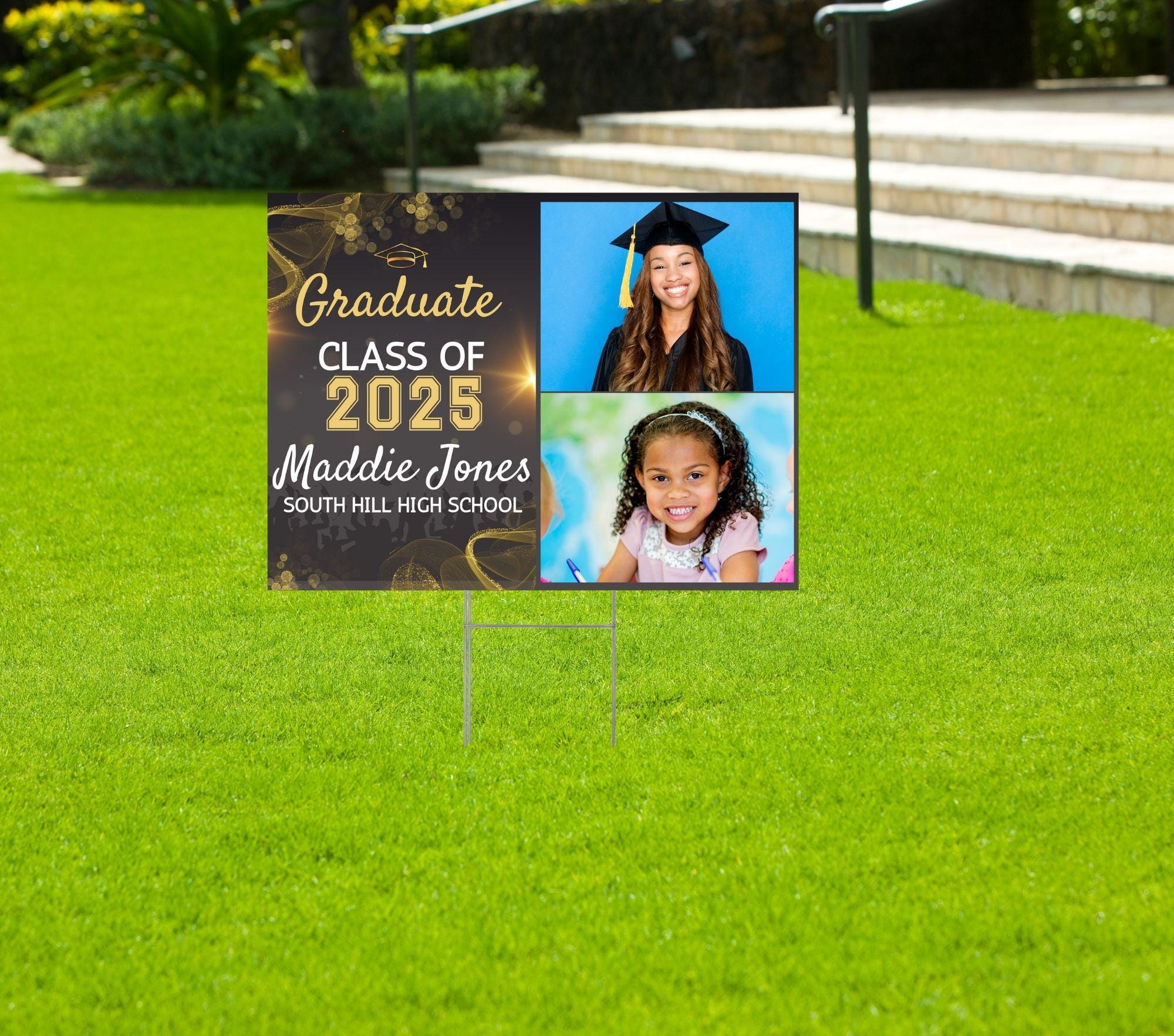 Custom Graduation Yard Sign, Photo Graduate Yard Sign, College Grad ...