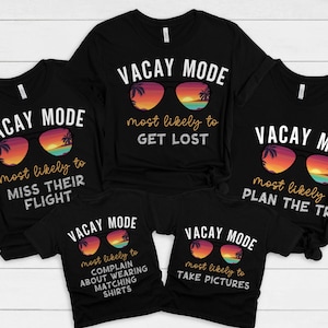 Matching shirts for friends vacation, Vacay Mode Shirts for girl trip Vacation, Summer Vacation T-shirts, Custom funny Travel Matching Shirt