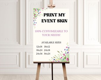 Custom Event Welcome Sign Board Printing Service, Print Your Design Sign Decorations, Welcome Sign Personalized Decor Printed, Any Event