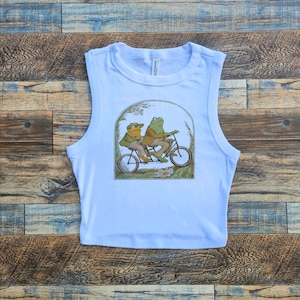 Frog and Toad Together Crop Tank, Frog Toad are Friends Crop shirt, Cottagecore Baby tee, Booklover Shirt, Bookworm Crop Tank