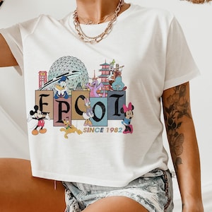 Epcot Crop Top, Spaceship earth shirt, figment shirt, cool epcot disney tee, walt disney tee, monorail shirt