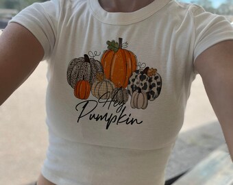 Pumpkin Patch, Thanksgiving Crop Top, Cute Autumn crop, pumpkin lover sweatshirt, Cute Womens Pumpkin tee