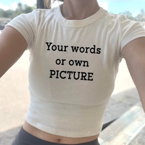 Custom BABY TEE, Custom photo Baby Tee, Personalized Classic baby tee, ANY image, Business Logo Crop Top, custom present, christmas gift