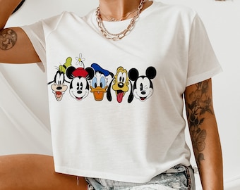 Top corto de Mickey Friends, top corto de Mickey estilo retro, top corto de Mickey Pluto Donald Goofy, top corto sin mangas, regalo de Mickey Friends