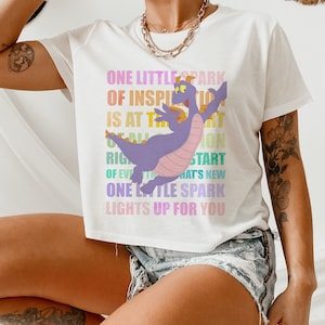 Figment crop top, disney dragon baby tee, one little spark figment crop top, imagination crop top, spring disney top