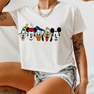 Mickey Friends Crop Top, Retro Style Mickey Crop, Mickey pluto donald goofy crop top, crop tank top, Mickey Friends Gift Present